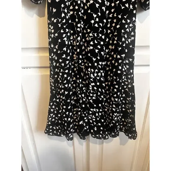 Talbots Size 16 Dress Belted Black Long Sleeve Office Church Party Stretch - Picture 5 of 12